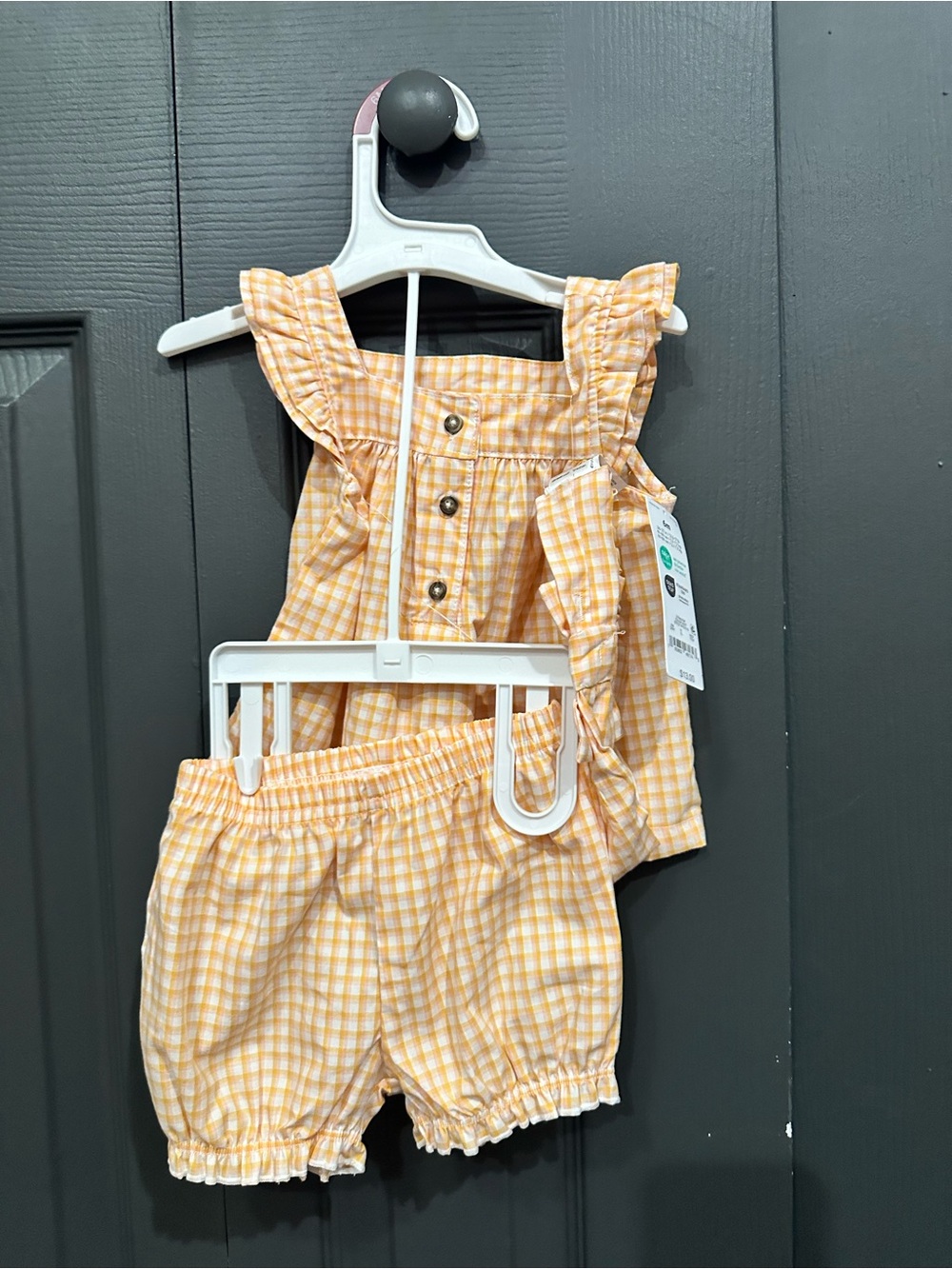 NWT Gingham Ruffle Strap Set - Yellow - Picture 2 of 2